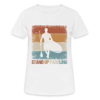 Stand up paddle SUP stand up paddle sport cadeau - T-shirt respirant Femme - blanc - Devant - AI Model Female 172 dark (172cm)