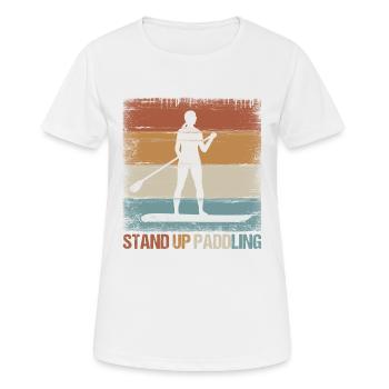 SUP stand up paddle stand up paddle cadeau femme - T-shirt respirant Femme - blanc - Devant - AI Model Female 172 dark (172cm)