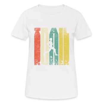 Trail Runner Vintage Used Look - Frauen T-Shirt atmungsaktiv - Weiß - Vorne - AI Model Female 172 dark (172cm)