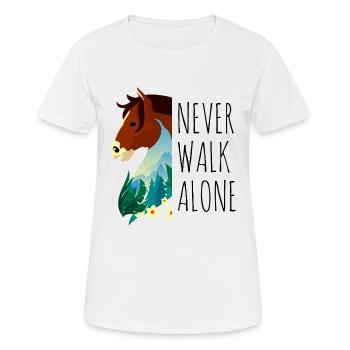 Never Walk Alone - Riding Club Horses Saying - Women's Breathable T-Shirt - white - Front - AI Model Female 172 dark (172cm)
