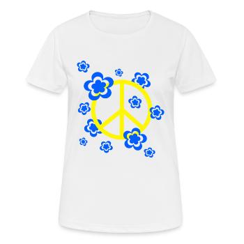 70er Jahre Blume Muster - Frauen T-Shirt atmungsaktiv - Weiß - Vorne - AI Model Female 172 dark (172cm)