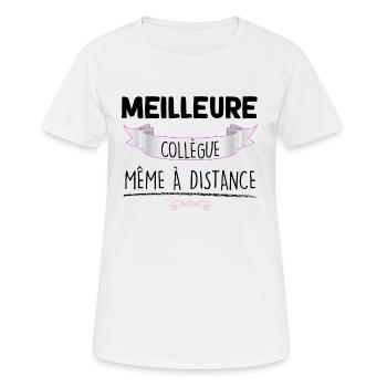 Meilleure collegue Cadeau Femme Télétravail - T-shirt respirant Femme - blanc - Devant - AI Model Female 172 dark (172cm)