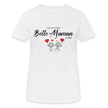 élue meilleure Belle-mère Cadeau à personnalisé - T-shirt respirant Femme - blanc - Devant - AI Model Female 172 dark (172cm)