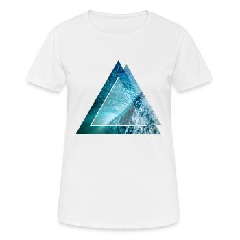 Dreieck Wave - Frauen T-Shirt atmungsaktiv - Weiß - Vorne - AI Model Female 172 dark (172cm)