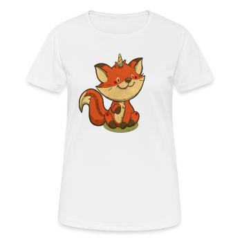 fox unicorn, vintage illustration - Women's Breathable T-Shirt - white - Front - AI Model Female 172 dark (172cm)
