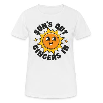 Suns Out Gingers In - Women's Breathable T-Shirt - white - Front - AI Model Female 172 dark (172cm)