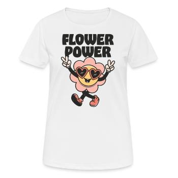 Flower Power - Frauen T-Shirt atmungsaktiv - Weiß - Vorne - AI Model Female 172 dark (172cm)