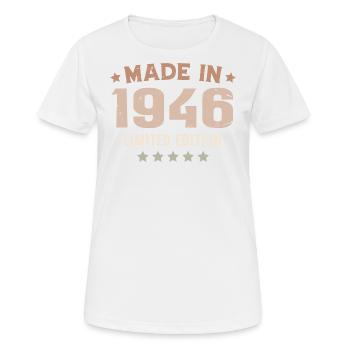 Made in 1946 Anniversary Gift 1946 Vintage 1946 - Women's Breathable T-Shirt - white - Front - AI Model Female 172 dark (172cm)