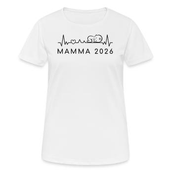 Werdende Mutter 2026 Herzschlag Schwangerschaft - Frauen T-Shirt atmungsaktiv - Weiß - Vorne - AI Model Female 172 dark (172cm)