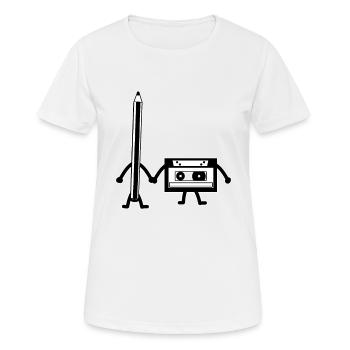 Cassette pencil vhs cassette floppy disk - Women's Breathable T-Shirt - white - Front - AI Model Female 172 dark (172cm)