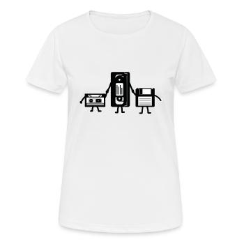 Vhs kassette Floppy Diskette nerd geek Geschenk - Frauen T-Shirt atmungsaktiv - Weiß - Vorne - AI Model Female 172 dark (172cm)
