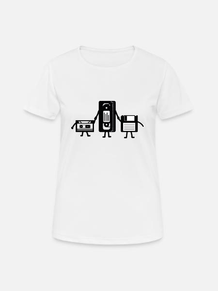 Vhs kassette Floppy Diskette nerd geek Geschenk - Frauen T-Shirt atmungsaktiv - Weiß