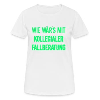 COLLABORATIVE AUTOMNE CONSULTER L'AIDE DU COLLÈGE DE TRAVAIL EN MILIEU DE TRAVAIL - T-shirt respirant Femme - blanc - Devant - AI Model Female 172 dark (172cm)