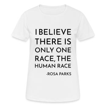 Citation de parcs d'autobus roses cadeau Nah de lutte contre le racisme - T-shirt respirant Femme - blanc - Devant - AI Model Female 172 dark (172cm)