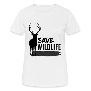 Hirsch - Deer / Save Wildlife - Green Planet - T-shirt respirant Femme - blanc - Devant - AI Model Female 172 dark (172cm)