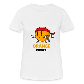 Karate Orange Orangen Power - Frauen T-Shirt atmungsaktiv - Weiß - Vorne - AI Model Female 172 dark (172cm)