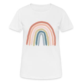 Regenbogen pastell - Frauen T-Shirt atmungsaktiv - Weiß - Vorne - AI Model Female 172 dark (172cm)