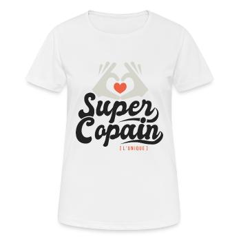 Super copain l unique cadeau copain ami - T-shirt respirant Femme - blanc - Devant - AI Model Female 172 dark (172cm)