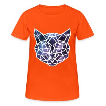 Galaxy Cat Origami - T-shirt respirant Femme - orange néon - Devant - AI Model Female 172 dark (172cm)