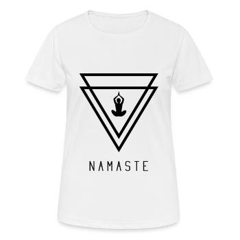 Namaste - Frauen T-Shirt atmungsaktiv - Weiß - Vorne - AI Model Female 172 dark (172cm)