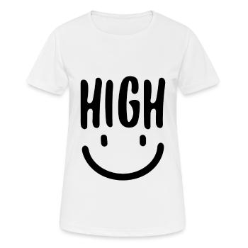 High Smile - Frauen T-Shirt atmungsaktiv - Weiß - Vorne - AI Model Female 172 dark (172cm)