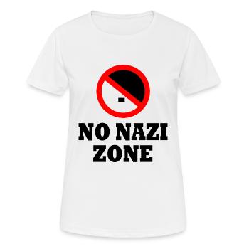 Contre la droite - pas de zone nazie - T-shirt respirant Femme - blanc - Devant - AI Model Female 172 dark (172cm)