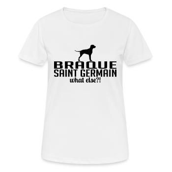 BRAQUE SAINT GERMAIN quoi d’autre Chiens Wilsigns - T-shirt respirant Femme - blanc - Devant - AI Model Female 172 dark (172cm)