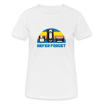 Vintage Never Forget I Audio Video Kassette VHS - Frauen T-Shirt atmungsaktiv - Weiß - Vorne - AI Model Female 172 dark (172cm)