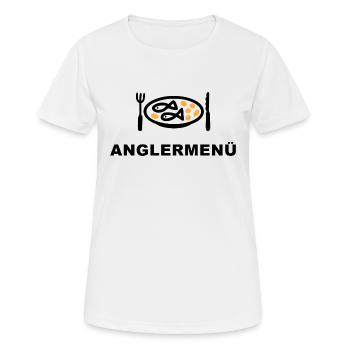 Menu de pêcheur à la ligne - patates de poisson - T-shirt respirant Femme - blanc - Devant - AI Model Female 172 dark (172cm)
