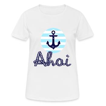 Ahoi und Anker - Frauen T-Shirt atmungsaktiv - Weiß - Vorne - AI Model Female 172 dark (172cm)
