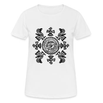 mexikanische zeichen / ethno - Frauen T-Shirt atmungsaktiv - Weiß - Vorne - AI Model Female 172 dark (172cm)