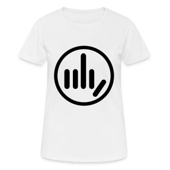 Plaisiranstalt Fabrik - Frauen T-Shirt atmungsaktiv - Weiß - Vorne - AI Model Female 172 dark (172cm)