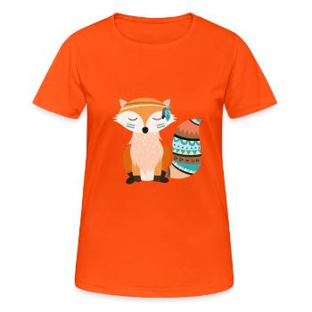 tribal Fuchs - Frauen T-Shirt atmungsaktiv - Neonorange - Vorne - AI Model Female 172 dark (172cm)