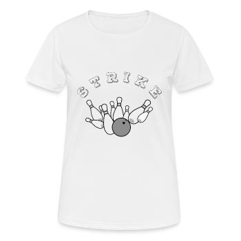 Bowling - Frauen T-Shirt atmungsaktiv - Weiß - Vorne - AI Model Female 172 dark (172cm)