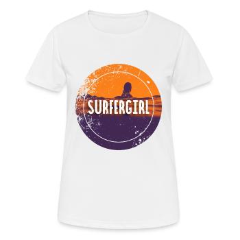 SURFERGIRL - Frauen T-Shirt atmungsaktiv - Weiß - Vorne - AI Model Female 172 dark (172cm)