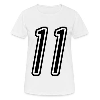 11 Number number - Women's Breathable T-Shirt - white - Front - AI Model Female 172 dark (172cm)