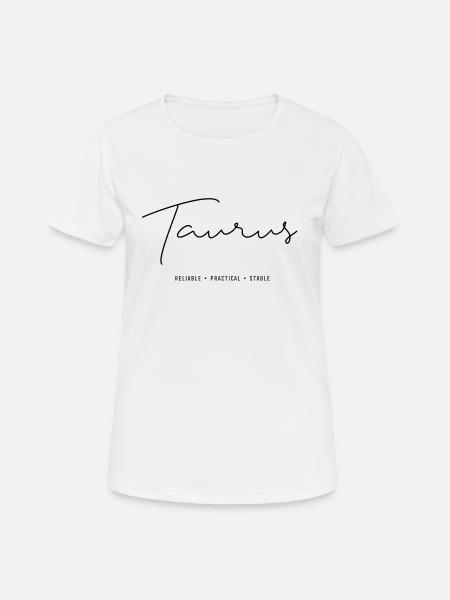 Taurus - Frauen T-Shirt atmungsaktiv - Weiß