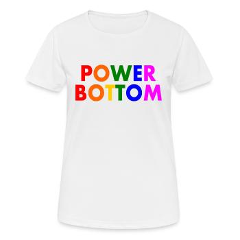 Power bottom - Women's Breathable T-Shirt - white - Front - AI Model Female 172 dark (172cm)