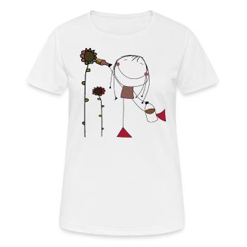 Blumen Shirt Damen & Damen Geschenk Blumenkind - Frauen T-Shirt atmungsaktiv - Weiß - Vorne - AI Model Female 172 dark (172cm)