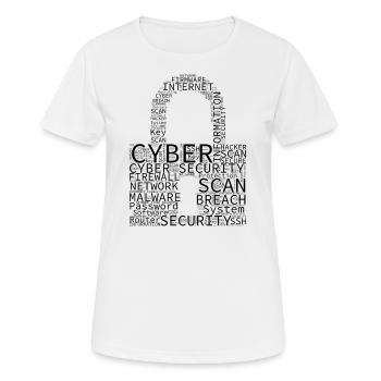 Cybersécurité Wordcloud Cadenas - T-shirt respirant Femme - blanc - Devant - AI Model Female 172 dark (172cm)