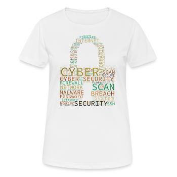 Cybersécurité Wordcloud Cadenas - T-shirt respirant Femme - blanc - Devant - AI Model Female 172 dark (172cm)
