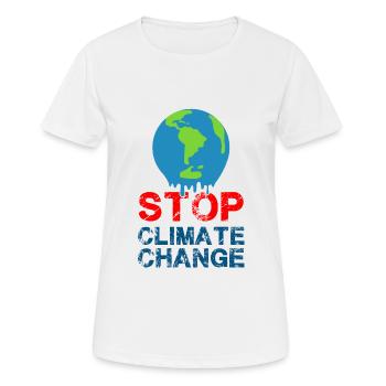 Stop Klimawandel - Frauen T-Shirt atmungsaktiv - Weiß - Vorne - AI Model Female 172 dark (172cm)