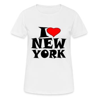 New York - I Love New York - I liebe new york - Frauen T-Shirt atmungsaktiv - Weiß - Vorne - AI Model Female 172 dark (172cm)