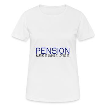 pensioner - Frauen T-Shirt atmungsaktiv - Weiß - Vorne - AI Model Female 172 dark (172cm)