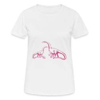 Dino couple - Dino Paar - Women's Breathable T-Shirt - white - Front - AI Model Female 172 dark (172cm)