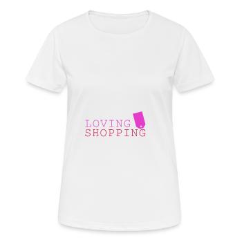 Shopping loving - Einkaufen liebe - Frauen T-Shirt atmungsaktiv - Weiß - Vorne - AI Model Female 172 dark (172cm)