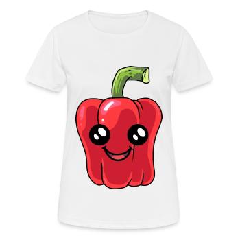 Poivrons Poivrons Légumes Végétarien Cuisiner - T-shirt respirant Femme - blanc - Devant - AI Model Female 172 dark (172cm)