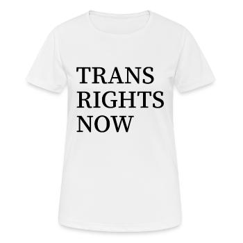 Trans Rights Now - Women's Breathable T-Shirt - white - Front - AI Model Female 172 dark (172cm)