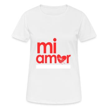 mi amor - Frauen T-Shirt atmungsaktiv - Weiß - Vorne - AI Model Female 172 dark (172cm)