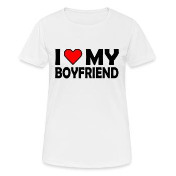 I love my boyfriend - T-shirt respirant Femme - blanc - Devant - AI Model Female 172 dark (172cm)